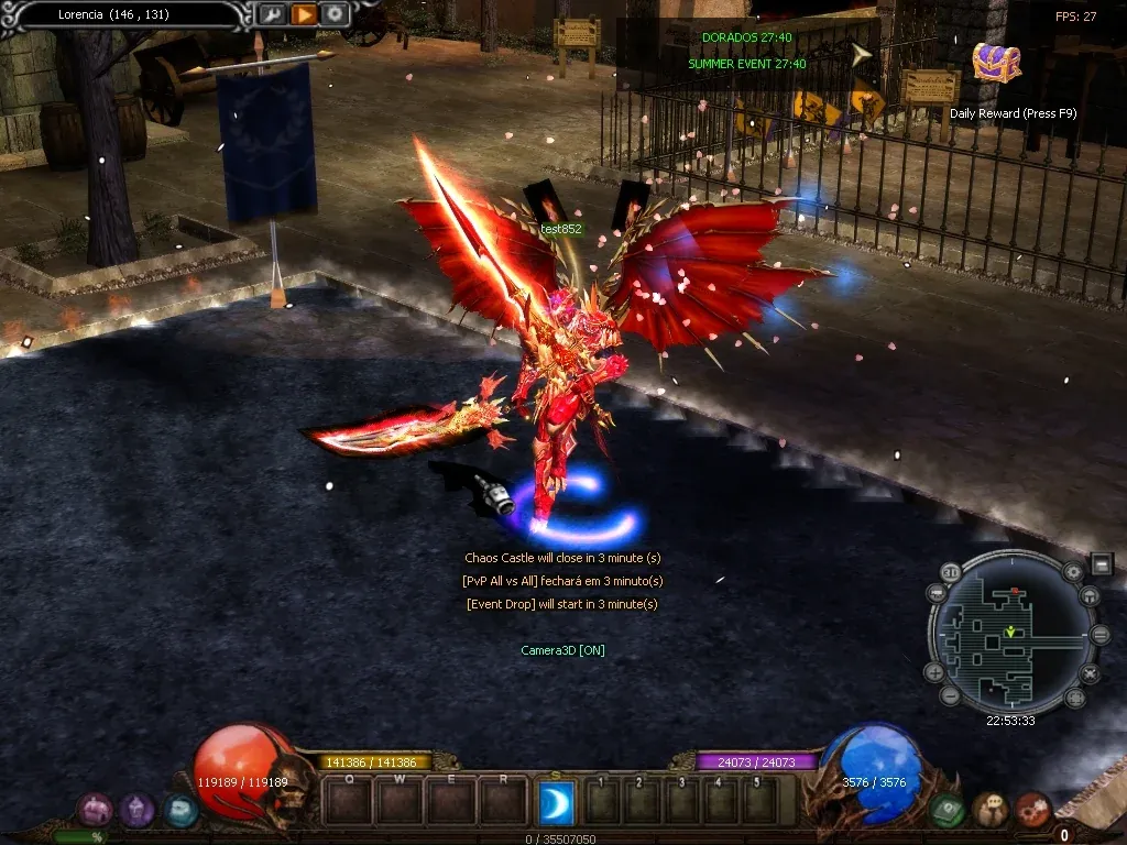 Captura de MU Online Season 6 Upgrade: Blade Master junto à grade