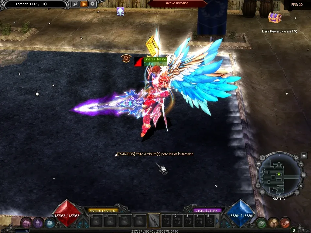 Captura de MU Online Season 6 Upgrade: Dual Master com a espada roxa