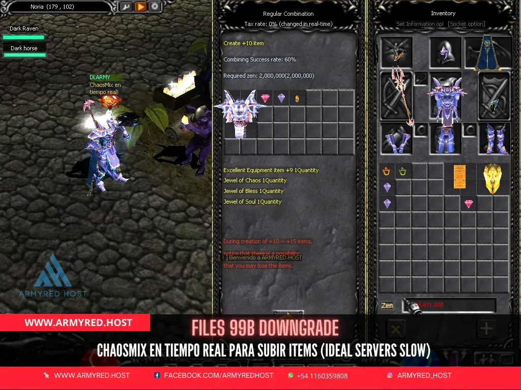 99B Downgrade files: real-time ChaosMix to upgrade items (ideal for slow servers)