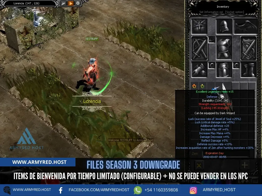 Files Season 3 Downgrade: itens de boas-vindas por tempo limitado (configurável), que não podem ser vendidos nos NPCs