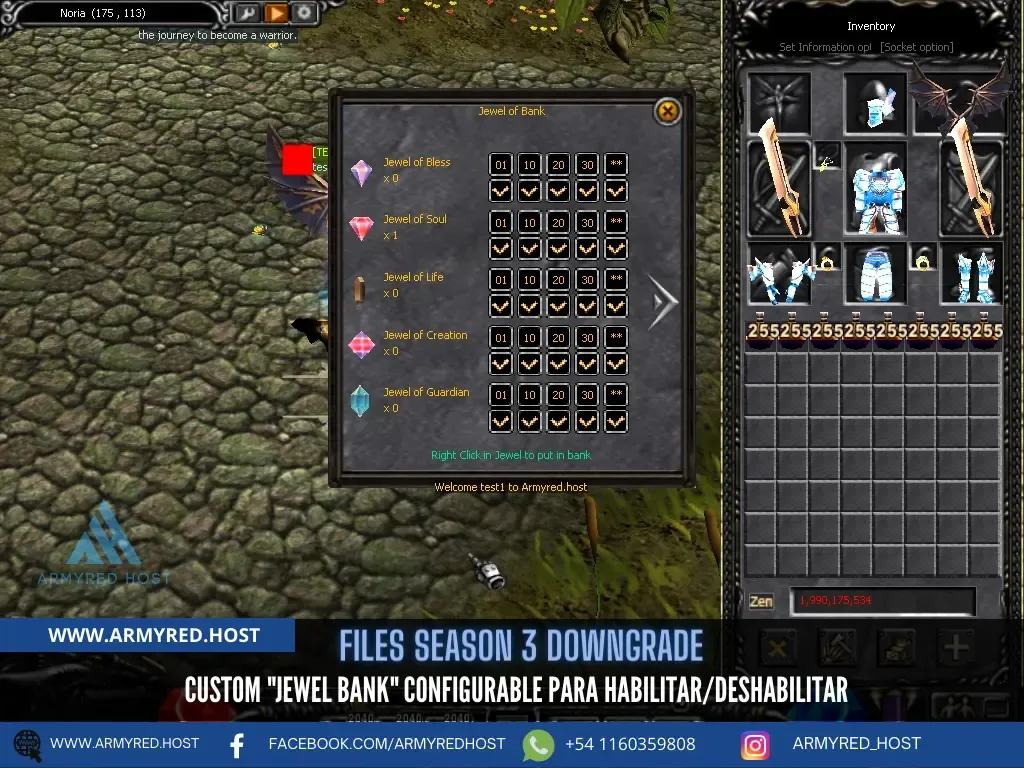 Files Season 3 Downgrade: custom "Jewel Bank" configurável para ativar ou desativar