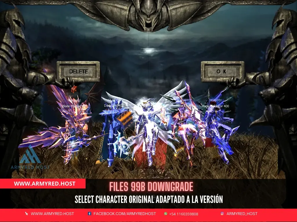 99B Downgrade files: original Select Character adapted to the version