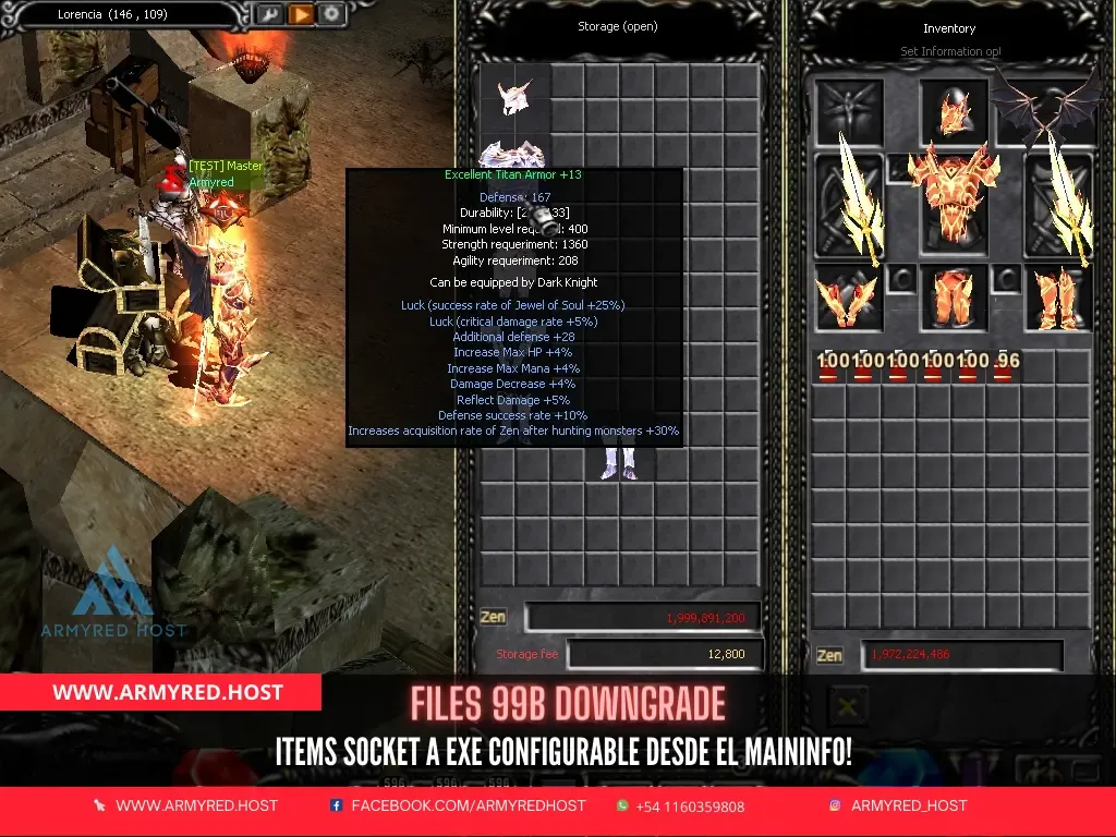 99B Downgrade files: Socket to Exe items, configurable from the MainInfo